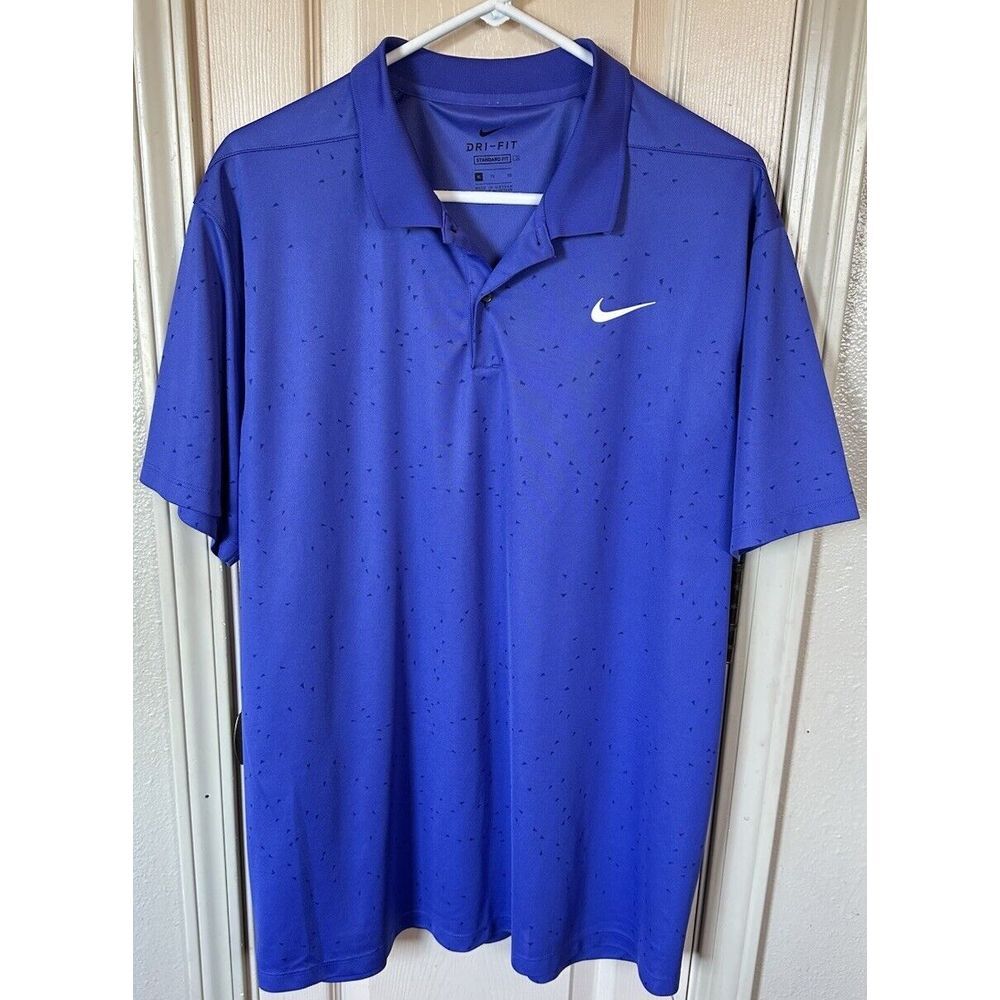 Nike Dri-Fit Men's XL Blue Standard Fit Short Sleeve Golf Outdoor Polo Shirt